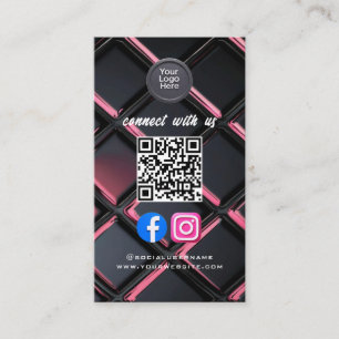 Social Media QR Code Modern Pro Minimalistisch Ele Visitenkarte