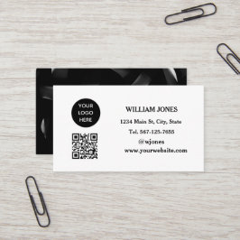 Social Media QR Code Scannable Black Luxe Visitenkarte