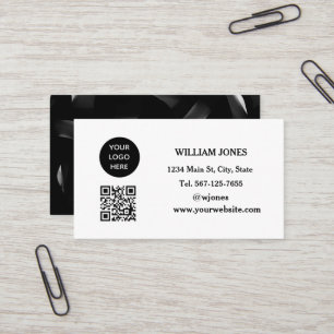 Social Media QR Code Scannable Black Luxe Visitenkarte