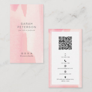 Social Media QR-Code Trendy stylish blush Personal Visitenkarte