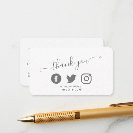 Social Media QR-Code weiß Dank Rabatt Begleitkarte (Vorderseite/Rückseite Beispiel)