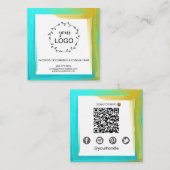 *~* Social Media QR LOGO Fett Farbe Quadratische Visitenkarte (Vorne/Hinten)