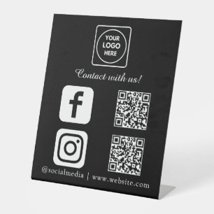Social Media QR Verbinde Instagram Facebook Sockelschild