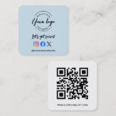 Social Media QR-Website Benutzerdefiniertes Logo b Quadratische Visitenkarte (Vorne/Hinten)