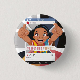 Social Media Rahmen Lustige Kindergeburtstagsfeier Button