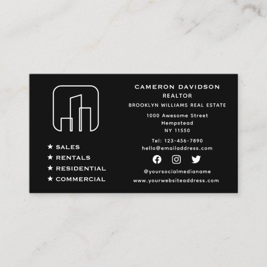 Social Media Real Anwesen Agent Neuer Zuhause Visitenkarte (Vorderseite)