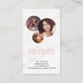 Social Media Rose Goldene Marmorroute Visitenkarte (Rückseite)