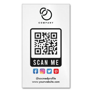 Social Media Scan ME QR Code Logo Modern Einfach Magnetische Visitenkarte