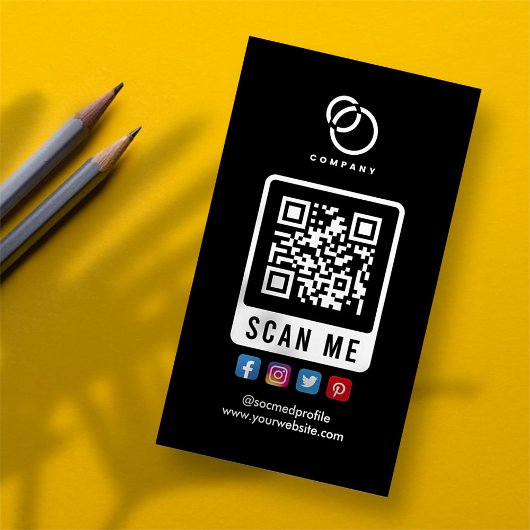 Social Media Scan ME QR Code Logo Modern Einfach Magnetische Visitenkarte
