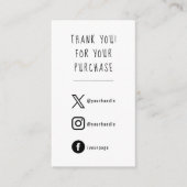 Social Media, Schwarz-Weiß-Order Insert Card. (Vorderseite)