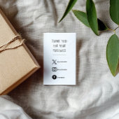 Social Media, Schwarz-Weiß-Order Insert Card.