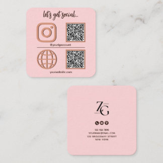 Social Media-Signatur mit QR-Code Niedlich Quadratische Visitenkarte