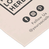 Social Media Soft Pink Event Display für Firmenlog Mittelgroßer Tischläufer (Ecke)