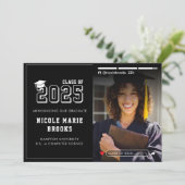 Social Media Story Foto Black Abschluss Ankündigung (Stehend Vorderseite)