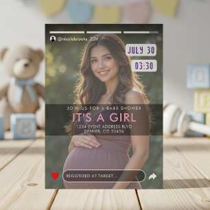Social Media Story Post Foto Babydusche Einladung