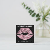 Social Media, trendy, Makeup Artist & QR-Code Quadratische Visitenkarte (Stehend Vorderseite)