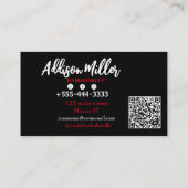 Social Media, Trendy Makeup Artist QR-Code Visitenkarte (Rückseite)