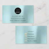 Social Media TwitterYouTubeInstagraFaceFB Aqua Visitenkarte (Vorne/Hinten)