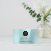 Social Media TwitterYouTubeInstagraFaceFB Aqua Visitenkarte (Stehend Vorderseite)