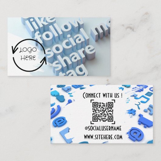 Social-Media-Visitenkarte Visitenkarte (Vorne/Hinten)