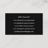 Social Media Visiting Card Girly White Bow Visitenkarte (Rückseite)