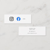 Social Media & Website Minimalistisch Simple White Mini Visitenkarte (Vorne/Hinten)