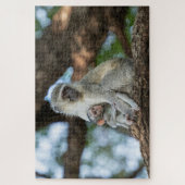 Social Monkey – Afrikanisches Tierfoto Puzzle (Vertikal)