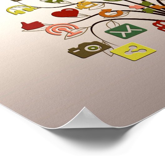 Social Network Tree Wall Art Poster (Ecke)