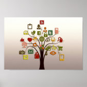 Social Network Tree Wall Art Poster (Vorne)