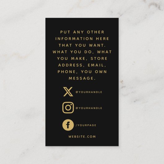 Social QR Code Gold Danke Karte einfügen (Rückseite)