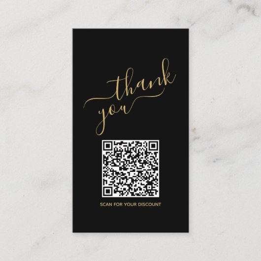 Social QR Code Gold Danke Karte einfügen (Vorderseite)