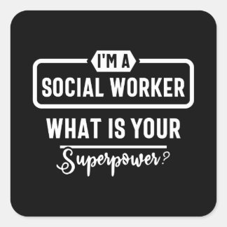 social work, cute social work, social worker quadratischer aufkleber