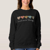 Social work Therapist Leopard Heart valentine's Da Sweatshirt (Vorderseite)