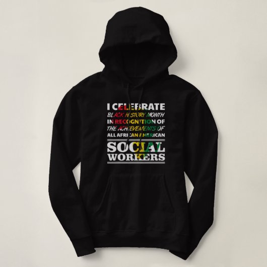 Social Worker African American Black History Zitat Hoodie (Design vorne)