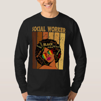 Social Worker Afro African American Black History  T-Shirt