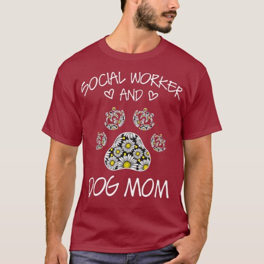 Social Worker And Dogs Mom Wildflowers Daisy T-Shirt (Vorderseite)