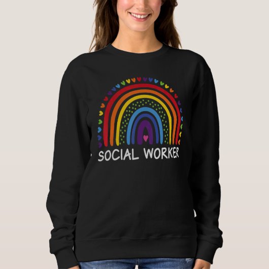 Social Worker Boho Rainbow Back To School Apprecia Sweatshirt (Vorderseite)