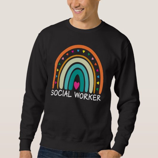 Social Worker Boho Rainbow Back To School Apprecia Sweatshirt (Vorderseite)