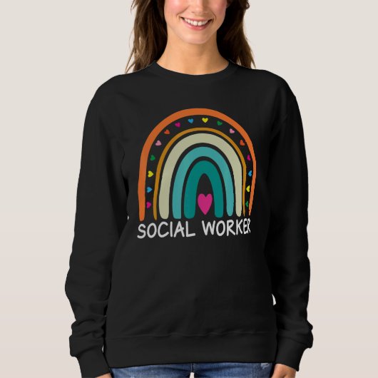 Social Worker Boho Rainbow Back To School Apprecia Sweatshirt (Vorderseite)