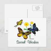 Social Worker Butterflies Postkarte (Vorne/Hinten)
