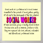 "Social Worker Definition Art Poster" Poster (Vorne)