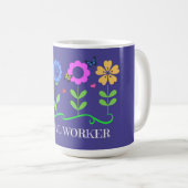 "Social Worker," Graphic Spring Flowers Kaffeetasse (VorderseiteRechts)