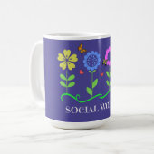 "Social Worker," Graphic Spring Flowers Kaffeetasse (Vorderseite Links)