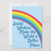 Social Worker Inspiration Zitat Rainbow Blue Karte (Vorderseite)