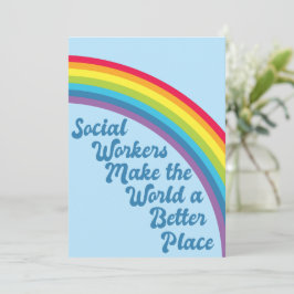 Social Worker Inspiration Zitat Rainbow Blue Karte