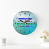 Social Worker is My Name Große Wanduhr (Zuhause)