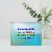 Social Worker is My Name Postkarte (Stehend Vorderseite)