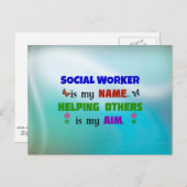 Social Worker is My Name Postkarte (Vorne/Hinten)
