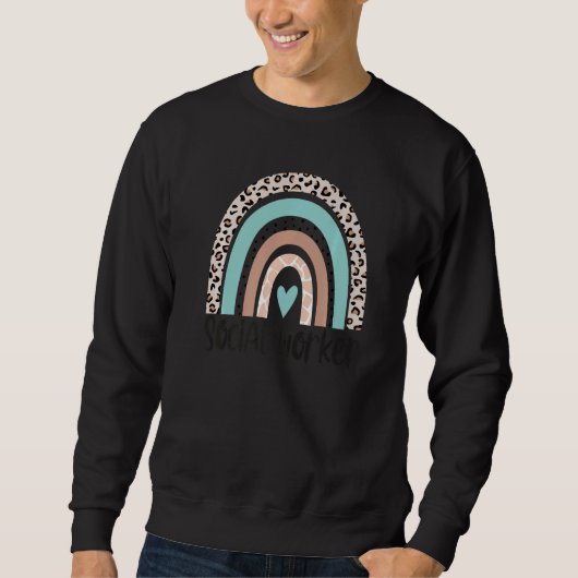 Social Worker Leopard Rainbow Social Work Apprecia Sweatshirt (Vorderseite)