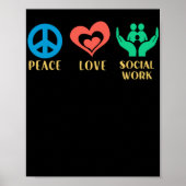 Social Worker Peace Love Social Work Poster (Vorne)